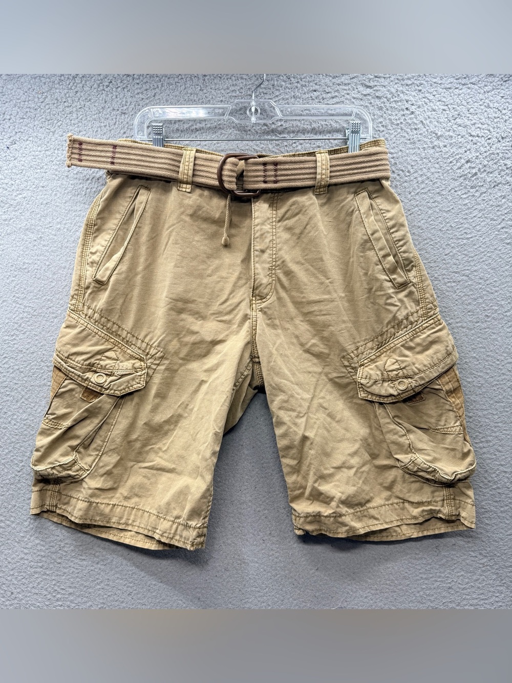 Jet Lag Cargo Shorts Ripstop Fatigue Military Paratrooper Y2K Beige Mens Size 34